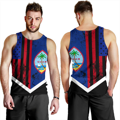 Guam Tank Top Flag And American Half Concept Brush Style