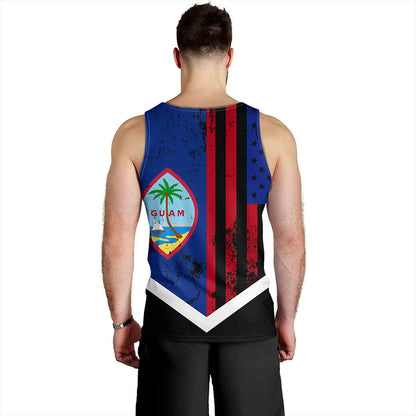 Guam Tank Top Flag And American Half Concept Brush Style