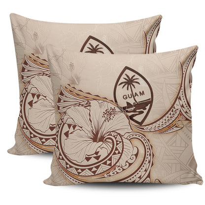 Guam Pillow Cover Hibiscus Flower Vintage Style
