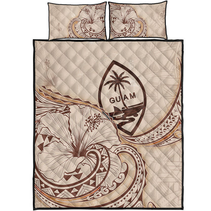 Guam Quilt Bed Set Hibiscus Flower Vintage Style