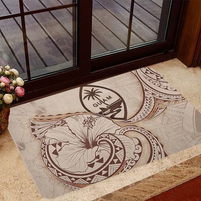 Guam Door Mat Hibiscus Flower Vintage Style