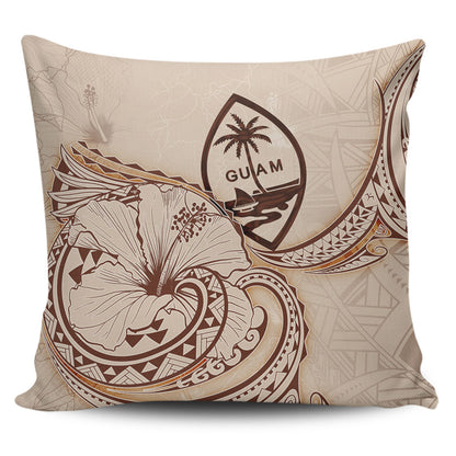 Guam Pillow Cover Hibiscus Flower Vintage Style