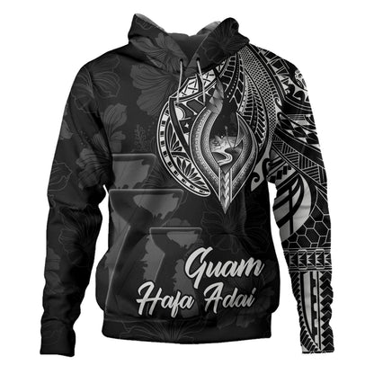 Guam Hoodie Hafa Adai Guam Seal Half Sleeve Tattoo