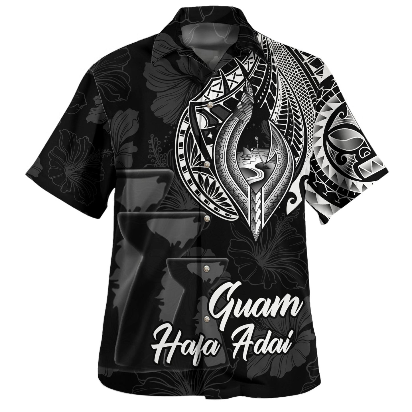 Gambier Islands Hawaiian Shirt Polynesian Coat Of Arms Tribal Tattoo