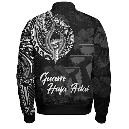 Guam Bomber Jacket Hafa Adai Guam Seal Half Sleeve Tattoo