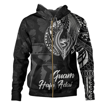 Guam Hoodie Hafa Adai Guam Seal Half Sleeve Tattoo