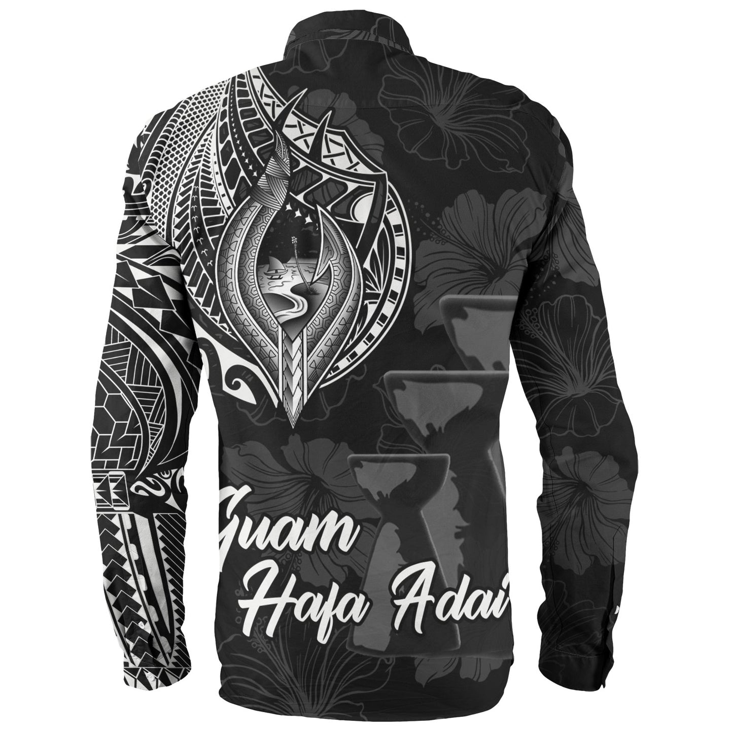 Guam Long Sleeve Shirt Hafa Adai Guam Seal Half Sleeve Tattoo