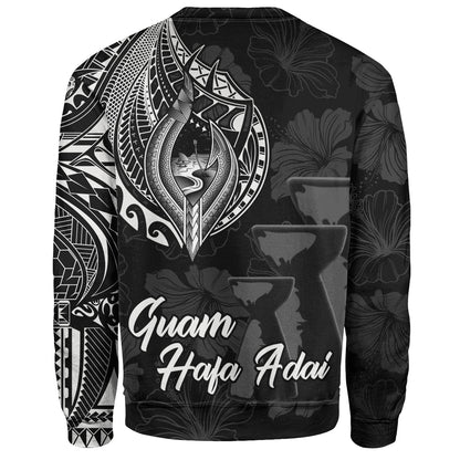 Guam Sweatshirt Hafa Adai Guam Seal Half Sleeve Tattoo