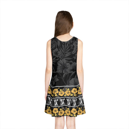 Guam Girls Sleeveless Sundress Hibiscus Chamorro
