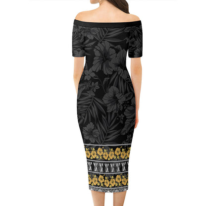 Guam Combo Short Sleeve Dress And Shirt Guam Hibiscus Chamorro