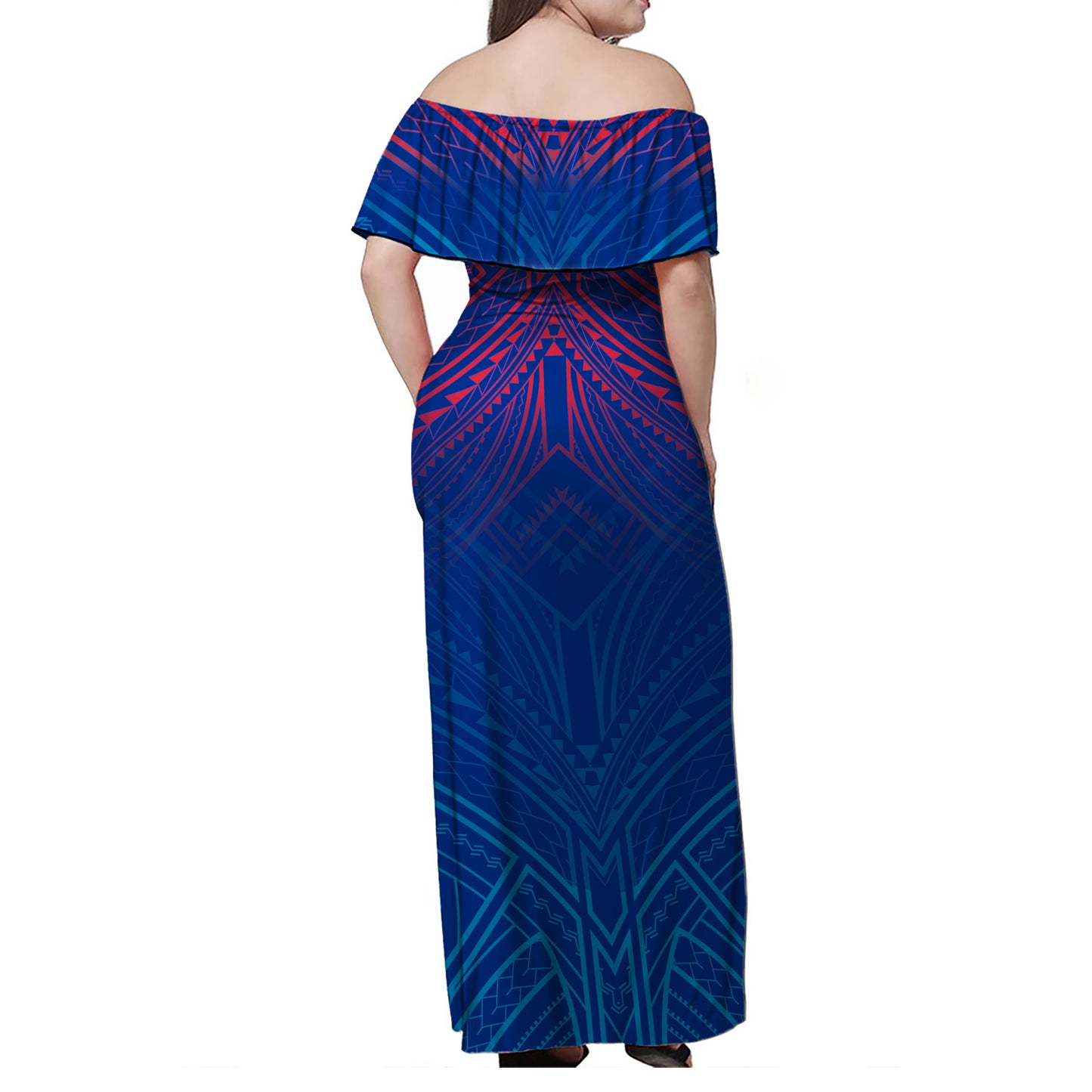 Guam Combo Dress And Shirt Flag Color With Traditional Patterns