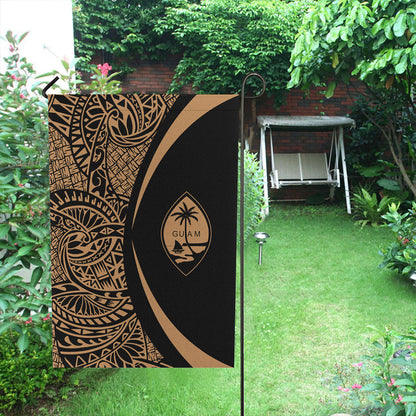 Guam Garden Flag Lauhala Circle Gold