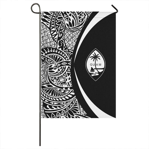 Guam Garden Flag Lauhala Circle White
