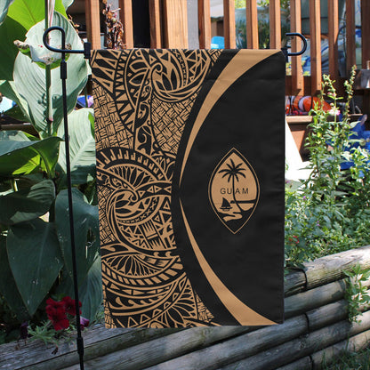 Guam Garden Flag Lauhala Circle Gold