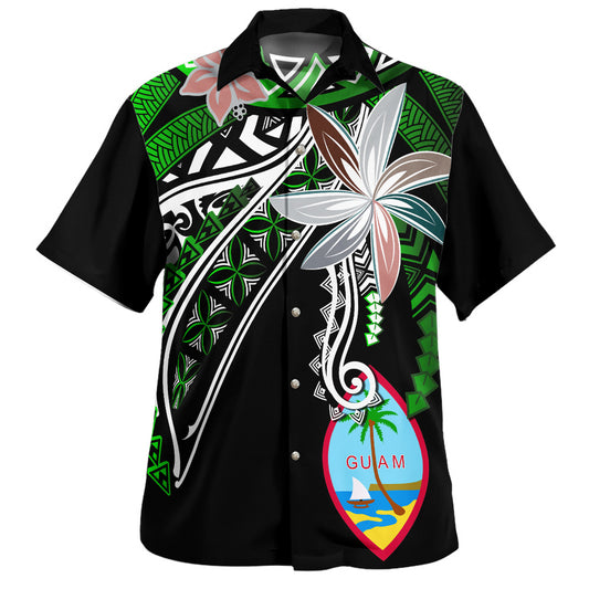 Guam Hawaiian Shirt Custom Personalised Fanciful Forest Green
