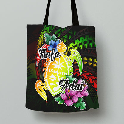 Guam Hafa Adai Guam Seal Tropical Flowers Tote Bags