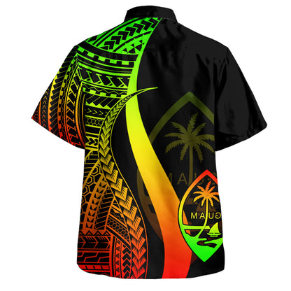 Guam Custom Personalised Hawaiian Shirt Polynesian Tentacle Tribal Pattern