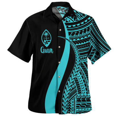 Guam Custom Personalised Hawaiian Shirt Polynesian Tentacle Tribal Pattern