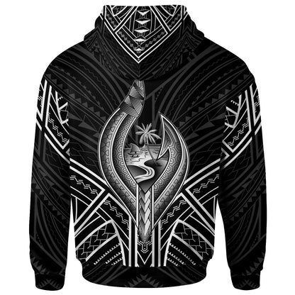 Guam Hoodie - Guam Seal Chamorro Tribal White Color