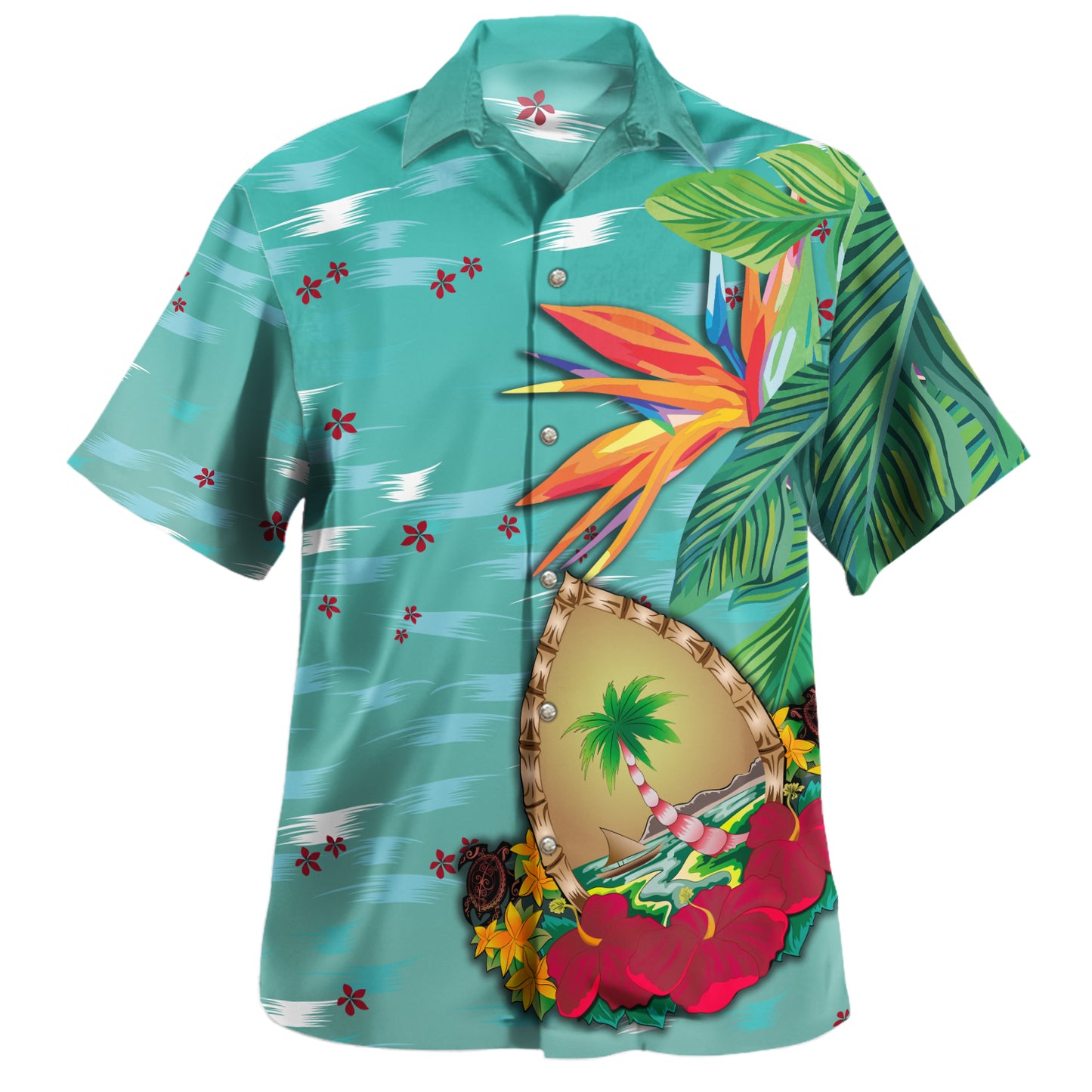 Guam Hawaiian Shirt Guam Hafa Adai Tropical Pattern