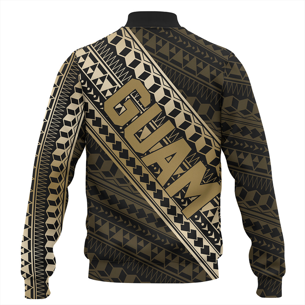 Guam Baseball Jacket Tribal Tattoo Style