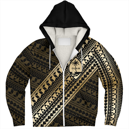 Guam Sherpa Hoodie Tribal Tattoo Style