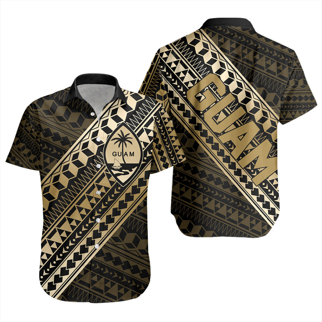 Guam Short Sleeve Shirt Tribal Tattoo Style