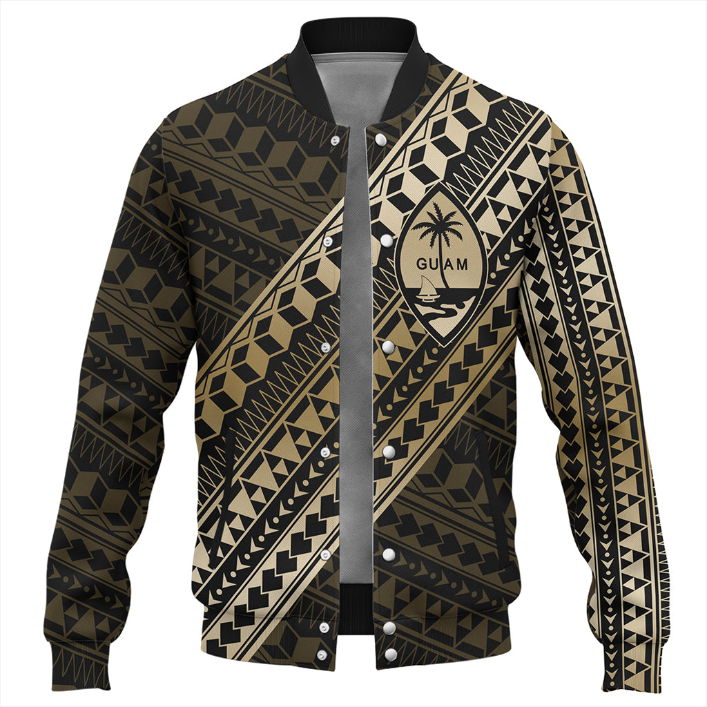 Guam Baseball Jacket Tribal Tattoo Style