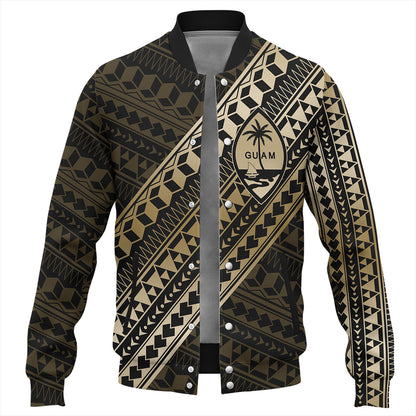 Guam Baseball Jacket Tribal Tattoo Style