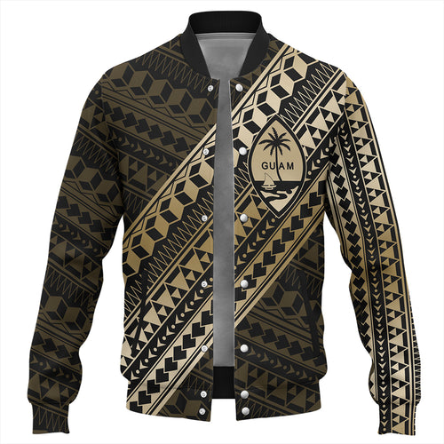 Guam Baseball Jacket Tribal Tattoo Style