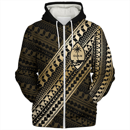 Guam Sherpa Hoodie Tribal Tattoo Style