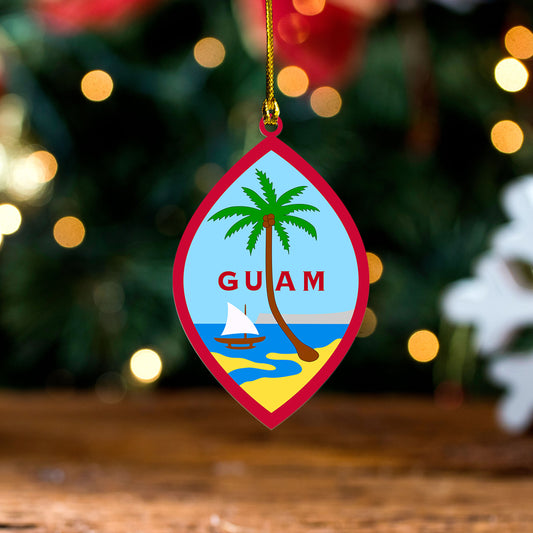 Guam Acrylic And Wooden Ornament Coat Of Arms