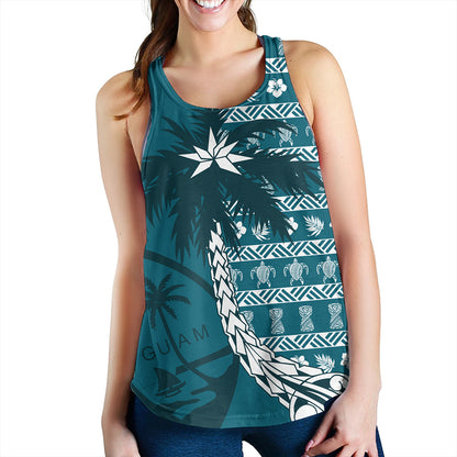 Guam Women Tank Tree Coconut Pattern Chamorro