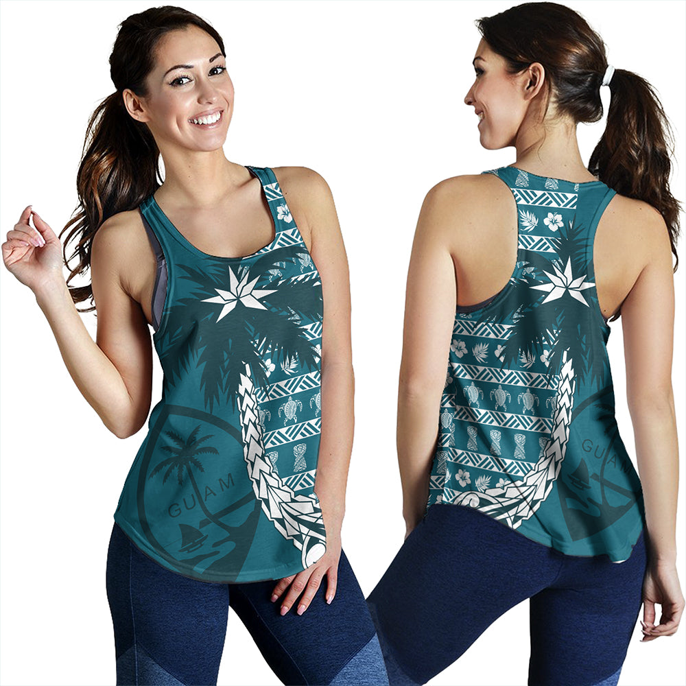 Guam Women Tank Tree Coconut Pattern Chamorro