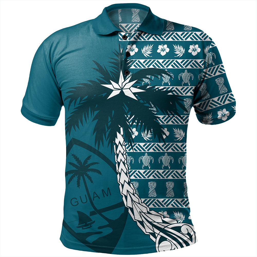 Guam Polo Shirt Tree Coconut Pattern Chamorro
