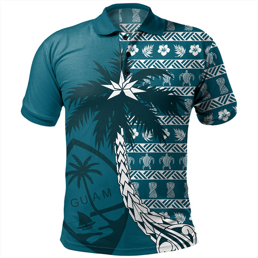 Guam Polo Shirt Tree Coconut Pattern Chamorro