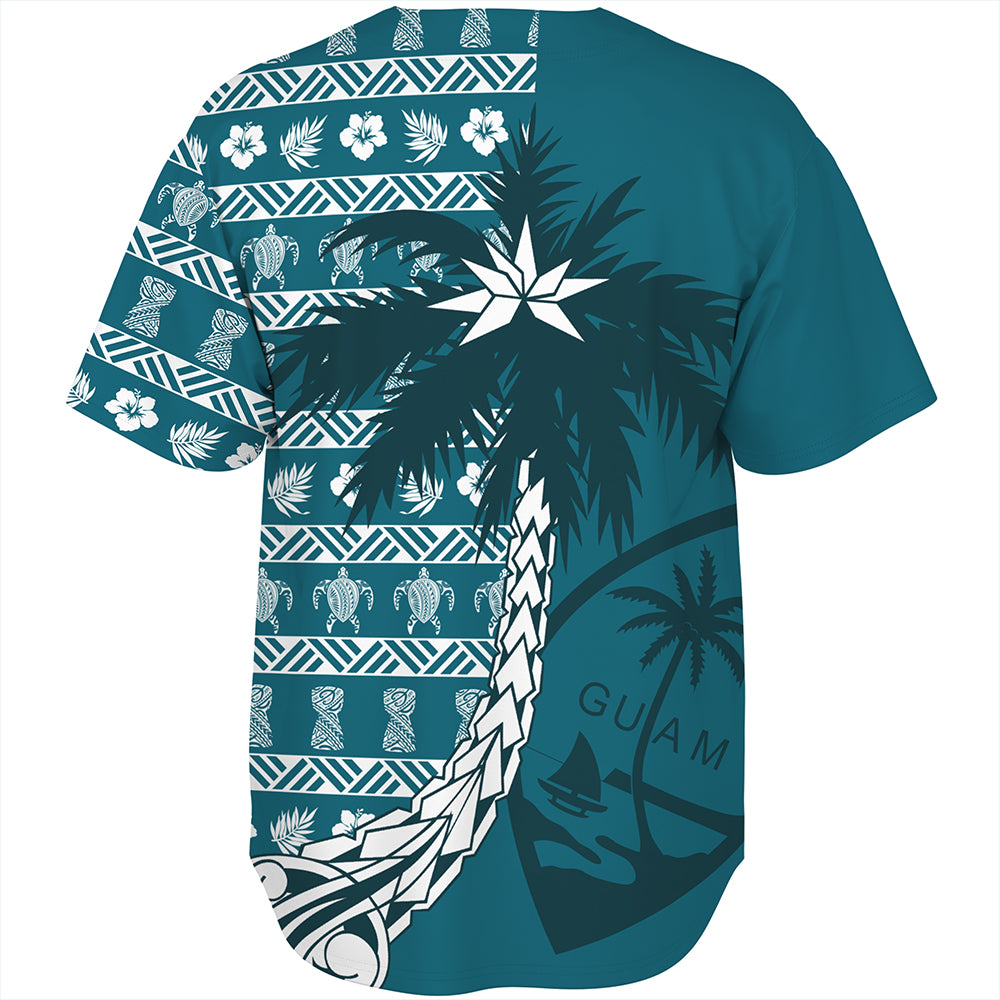 Guam Baseball Shirt Tree Coconut Pattern Chamorro