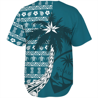 Guam Baseball Shirt Tree Coconut Pattern Chamorro