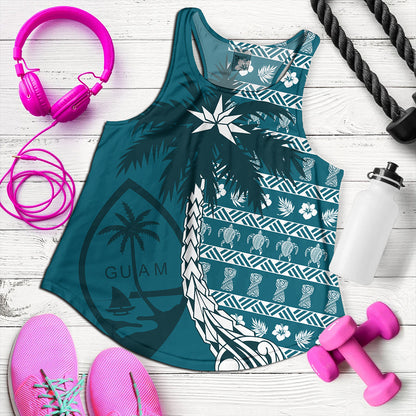 Guam Women Tank Tree Coconut Pattern Chamorro