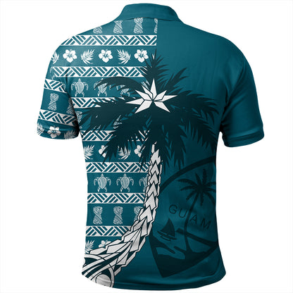 Guam Polo Shirt Tree Coconut Pattern Chamorro