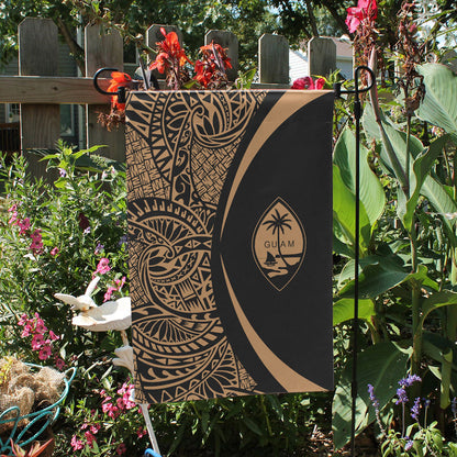 Guam Garden Flag Lauhala Circle Gold
