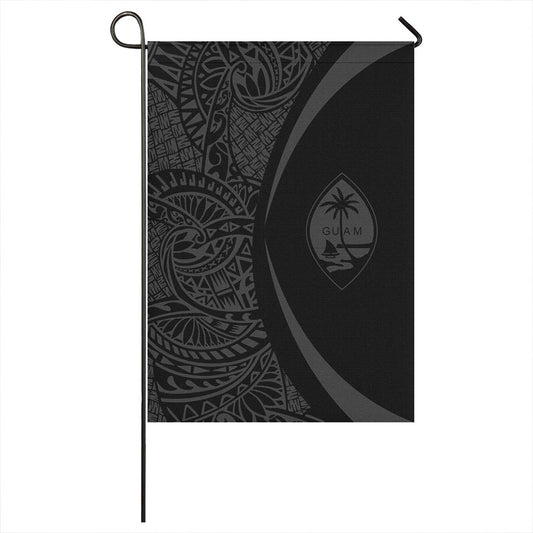 Guam Garden Flag Lauhala Circle Grey
