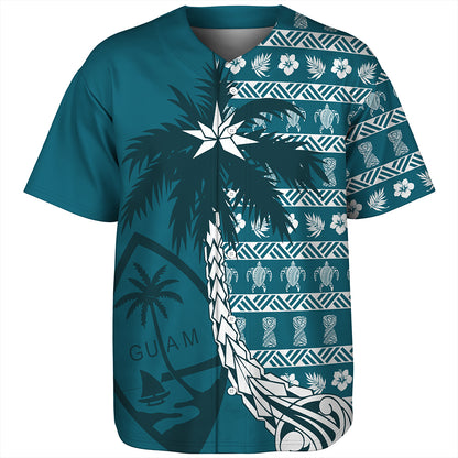 Guam Baseball Shirt Tree Coconut Pattern Chamorro