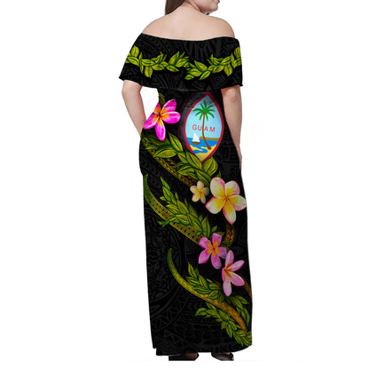Guam Women Off Shoulder Long Dress - Plumeria Tribal