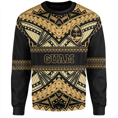 Guam Sweatshirt Custom Micronesian Gold Luxury Style