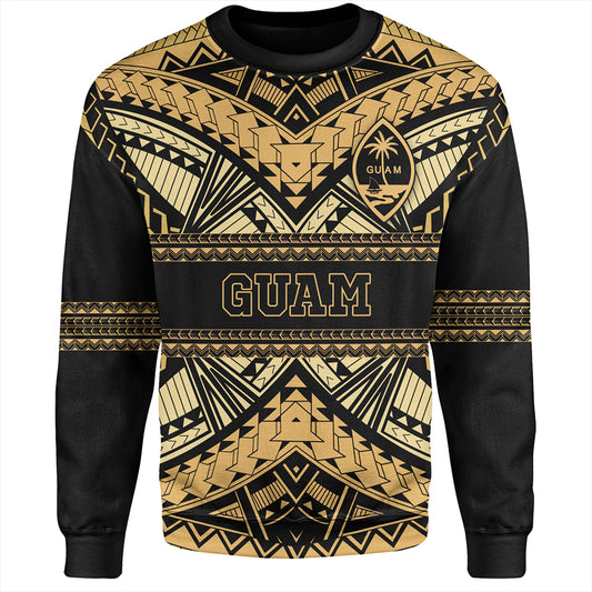 Guam Sweatshirt Custom Micronesian Gold Luxury Style