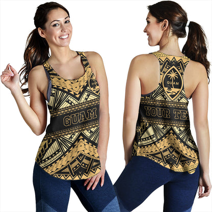 Guam Women Tank Custom Micronesian Gold Luxury Style