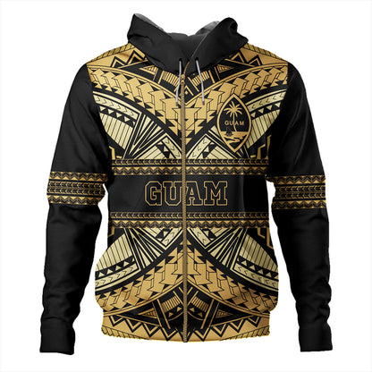 Guam Hoodie Custom Micronesian Gold Luxury Style