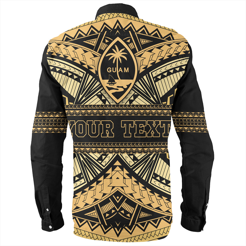 Guam Long Sleeve Shirt Custom Micronesian Gold Luxury Style