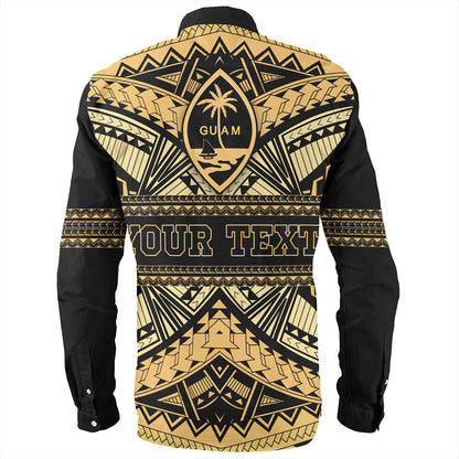 Guam Long Sleeve Shirt Custom Micronesian Gold Luxury Style